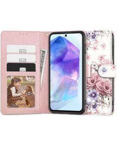 TECH-PROTECT Wallet Case Θήκη Πορτοφόλι με Stand - Blossom Flower (Samsung Galaxy A55 5G)