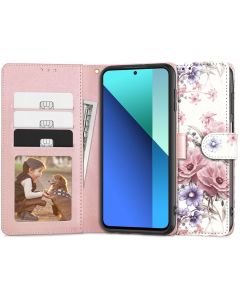 TECH-PROTECT Wallet Case Θήκη Πορτοφόλι με Stand - Blossom Flower (Xiaomi Redmi Note 13 4G)