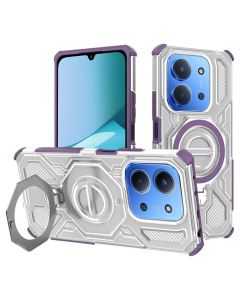 Techsuit Carbon Shield PRO Case with Stand Θήκη Purple Transparent (Xiaomi Redmi 15C 4G)