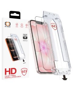 Tel Protect Dust-Free Easy Fit Full Glue Αντιχαρακτικό Γυαλί 9H Tempered Glass Black (iPhone 13 / 13 Pro / 16e / 17e) - MT83766