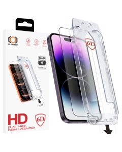 Tel Protect Dust-Free Easy Fit Full Glue Αντιχαρακτικό Γυαλί 9H Tempered Glass Black (iPhone 14) - MT83765