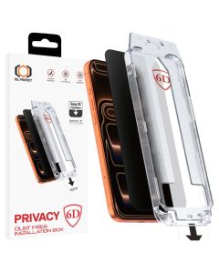 Tel Protect Dust-Free Easy Fit Privacy Full Glue Αντιχαρακτικό Γυαλί 9H Tempered Glass Black (iPhone 17 Pro Max) - MT83780