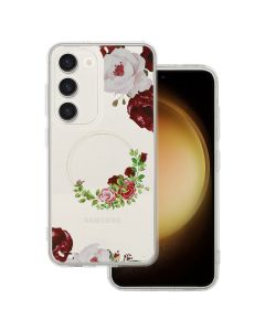 Tel Protect Flower Hybrid Case Clear / Red (Samsung Galaxy A14 4G / 5G)