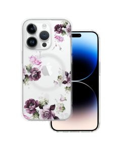 Tel Protect Flower MagSafe Hybrid Case Clear / Purple (iPhone 16 Pro Max)