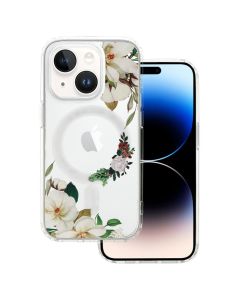 Tel Protect Flower MagSafe Hybrid Case Clear / White (iPhone 15 Plus)