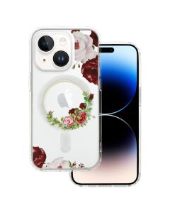 Tel Protect Flower MagSafe Hybrid Case Clear / Red (iPhone 15)