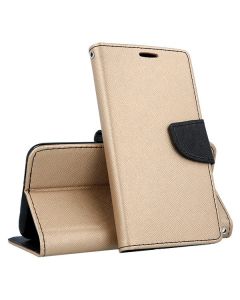 Tel1 Fancy Diary Case Θήκη Πορτοφόλι με δυνατότητα Stand Gold / Black (Huawei Y3 2017)