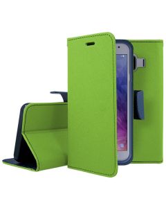 Tel1 Fancy Diary Case Θήκη Πορτοφόλι με δυνατότητα Stand Lime / Navy (Samsung Galaxy J4 2018)