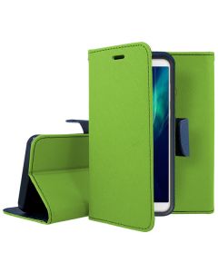 Tel1 Fancy Diary Case Θήκη Πορτοφόλι με δυνατότητα Stand Lime / Navy (Huawei Y9 2018)