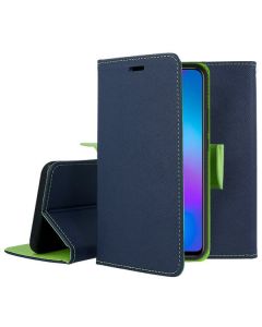 Tel1 Fancy Diary Case Θήκη Πορτοφόλι με δυνατότητα Stand Navy / Lime (Huawei P Smart Plus / Nova 3i)