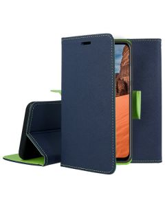 Tel1 Fancy Diary Case Θήκη Πορτοφόλι με δυνατότητα Stand Navy / Lime (Xiaomi Redmi 9A / 9AT)