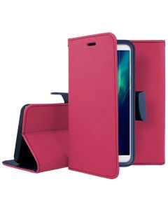 Tel1 Fancy Diary Case Θήκη Πορτοφόλι με δυνατότητα Stand Pink / Navy (Huawei Y9 2018)
