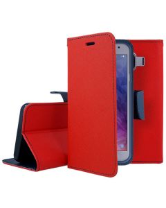 Tel1 Fancy Diary Case Θήκη Πορτοφόλι με δυνατότητα Stand Red / Navy (Samsung Galaxy J4 2018)