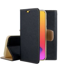 Tel1 Fancy Diary Case Θήκη Πορτοφόλι με δυνατότητα Stand Black / Gold (iPhone 14)