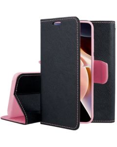 Tel1 Fancy Diary Case Θήκη Πορτοφόλι με δυνατότητα Stand Black / Pink (Xiaomi Poco M4 Pro 5G / Redmi Note 11T 5G / 11S 5G)