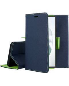 Tel1 Fancy Diary Case Θήκη Πορτοφόλι με δυνατότητα Stand Navy / Lime (Samsung Galaxy S23 Ultra)