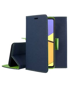 Tel1 Fancy Diary Case Θήκη Πορτοφόλι με δυνατότητα Stand Navy / Lime (Xiaomi Redmi Note 13 Pro 4G)