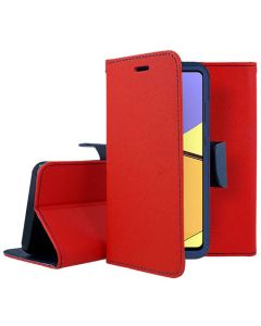 Tel1 Fancy Diary Case Θήκη Πορτοφόλι με δυνατότητα Stand Red / Navy (Samsung Galaxy A37 5G) - MT82942