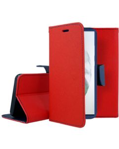 Tel1 Fancy Diary Case Θήκη Πορτοφόλι με δυνατότητα Stand Red / Navy (Samsung Galaxy S23 Ultra)