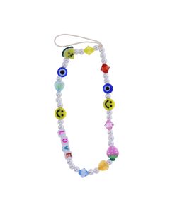 Universal Smartphone Lanyard Strap Λουράκι Κινητού - Multicolor 7 Smileys, Fruits and Pearls