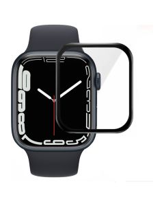 Acrylic Full Glue Εύκαμπτο Αντιχαρακτικό Tempered Glass Black (Apple Watch 45mm Series 7/8/9)