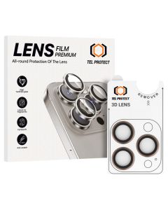 Tel Protect 3D Camera Lens Tempered Glass Prοtector Titanium (iPhone 15 Pro / 15 Pro Max) - MT83748