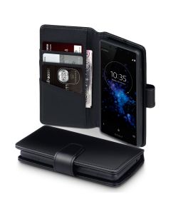 Terrapin Δερμάτινη Θήκη Πορτοφόλι Wallet Case (117-005-620) Μαύρο (Sony Xperia XZ2 Compact)