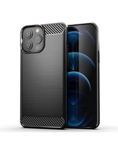 TPU Carbon Rugged Armor Case Black (iPhone 14 Pro)