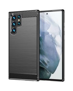 TPU Carbon Rugged Armor Case Ανθεκτική Θήκη Black (Samsung Galaxy S22 Ultra 5G)