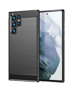 TPU Carbon Rugged Armor Case Ανθεκτική Θήκη Black (Samsung Galaxy S23 Ultra)
