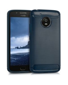 KWmobile Jelly Brushed Carbon Slim Case Θήκη Σιλικόνης (41248.01) Dark Blue (Motorola Moto G5)