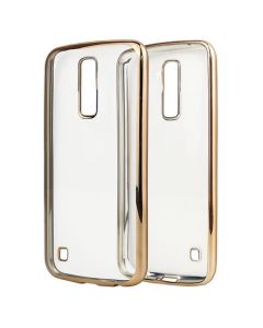 Forcell Electro Bumper Silicone Case Slim Fit - Θήκη Σιλικόνης Clear / Gold (LG K10 2017)