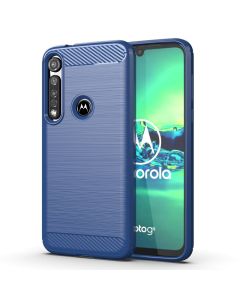 TPU Carbon Rugged Armor Case Blue (Motorola Moto G8 Plus)