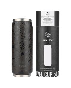 Estia Travel Cup Save The Aegean Stainless Steel 500ml Ισοθερμικό Ποτήρι - Noir Echo