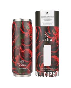 Estia Travel Cup Save The Aegean Stainless Steel 500ml Ισοθερμικό Ποτήρι - Twilight Rose