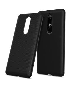 Twill Texture Soft Fitted TPU Case Black (Nokia 5.1 2018)
