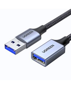 UGREEN US115  Braided Extension Cable Καλώδιο Επέκτασης USB 3.0 5Gb/s Male to Female 0.5m - Grey