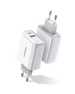 Ugreen Fast Wall Charger USB Type-C / USB QC4.0 Power Delivery Quick Charge 36W (CD170) Αντάπτορας Φόρτισης - White