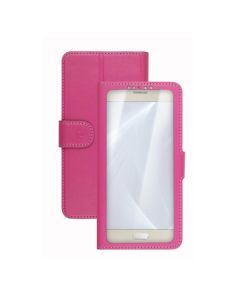 Celly Unica View XL Case Θήκη Πορτοφόλι Pink για συσκευές με οθόνη από 4.5" μέχρι 5.0"