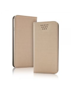 Universal Smart Wallet Case Θήκη Πορτοφόλι Χρυσό για συσκευές με οθόνη από 5.5" μέχρι 5.7"