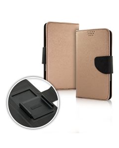 Universal Fancy Wallet Case Θήκη Πορτοφόλι Χρυσό - Μαύρο για συσκευές με οθόνη από 4.5" μέχρι 5.0"