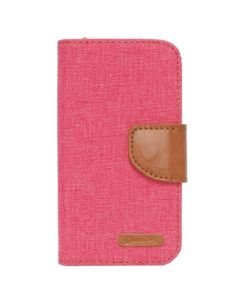 Universal Canvas Wallet Case Stand - Θήκη Πορτοφόλι Κόκκινη για συσκευές με οθόνη από 5.2" μέχρι 5.5"