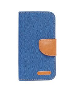 Universal Canvas Wallet Case Stand - Θήκη Πορτοφόλι Μπλε για συσκευές με οθόνη από 4.3" μέχρι 4.5"