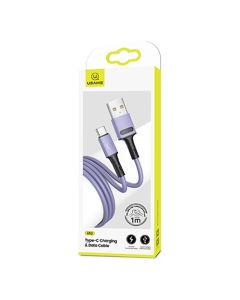 Usams U52 USB Type-C Data Sync & Charging Cable (US-SJ436) Καλώδιο Φόρτισης 2A USB Type-C 1m Purple