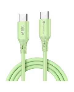 Forcell F-ENERGY C347 Silicone 100W Καλώδιο Φόρτισης QC4.0 PD 5A Type C σε Type C 1m - Green - MT82683