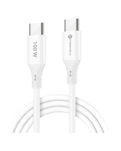 Forcell F-ENERGY C347 Silicone 100W Καλώδιο Φόρτισης QC4.0 PD 5A Type C σε Type C 1m - White - MT82681