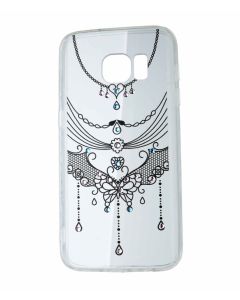 VENNUS ART Strass TPU Case Θήκη Σιλικόνης με Στρας - Decoration Black (Samsung Galaxy S7 Edge)