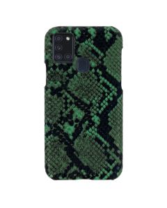 Vennus Wild Case PU Leather Σκληρή Θήκη Design 7 Black / Green (Samsung Galaxy A21s)