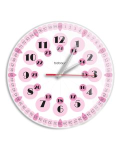 Babaco Wall Clock Acrylic Glossy Education 001 (BWCEDU002) Ρολόι Τοίχου - Pink