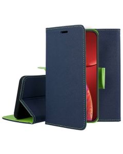 Tel1 Fancy Diary Case Θήκη Πορτοφόλι με δυνατότητα Stand Navy / Lime (iPhone 14 Pro)